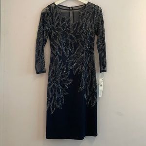 Aidan matrix embellished navy cocktail dress size 4